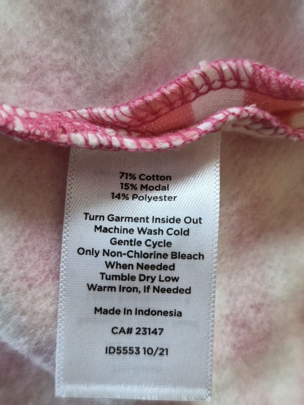 Talbots Raspberry White Gingham Check Long Sleeve Sweatshirt XS